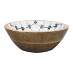 Artisan Furniture Solid Wood 2x Lacquered Flower Bowl Set