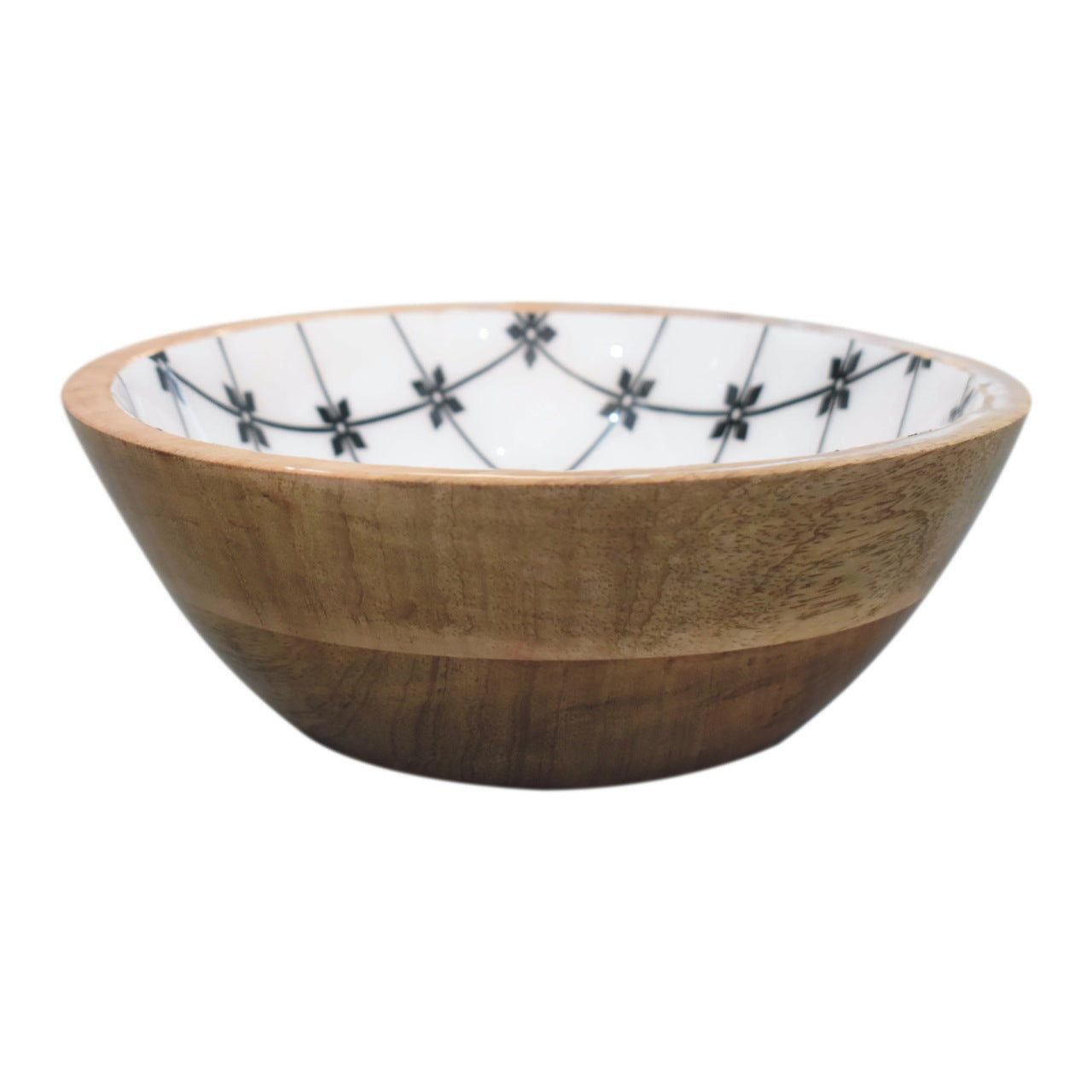 Artisan Furniture Solid Wood 2x Lacquered Flower Bowl Set