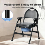 Commode Toliet Chair For Disabled Folding Adjustable Remmoveable Seat | Black
