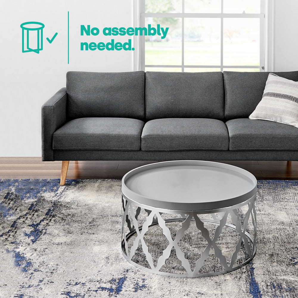 Damaski Circular Silver Coffee Table