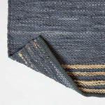 Recycled Leather Handwoven Stripe Rug | 60cm x 80cm | Grey