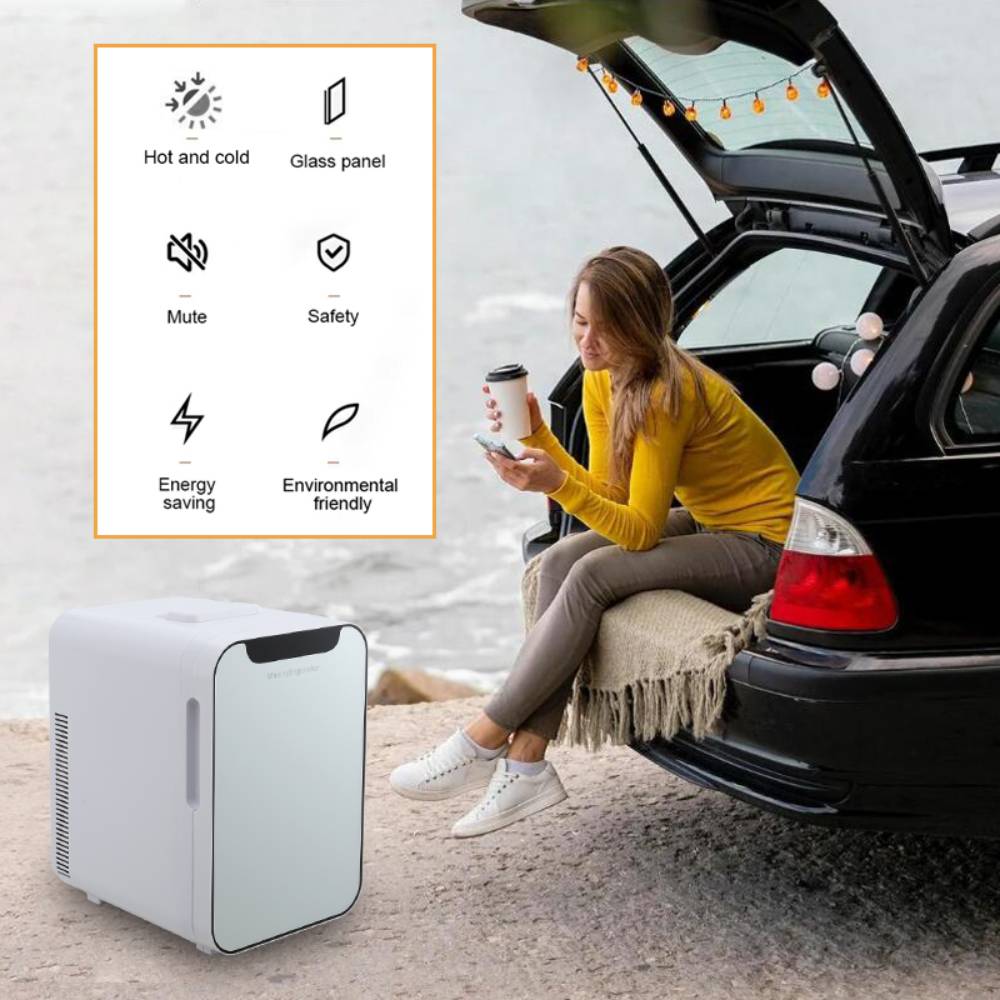 16l Dual-use Mini Refrigerator With Glass Door
