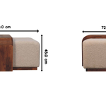 Arden Bench Duo Boucle-upholstered Seats, White And Brown
