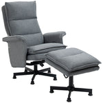 Swivel Recliner Chair W/footstool Massage Points Remote