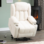 Redding Dual Motor Electric Lift Assist Recliner Chair With Massage And Heat | 1 | Cream