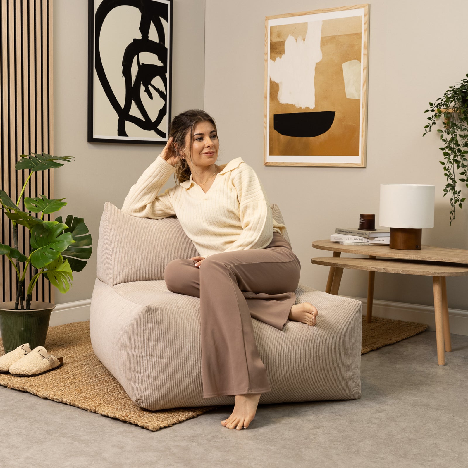 Tetra Cord Recliner Sofa Section | Beige