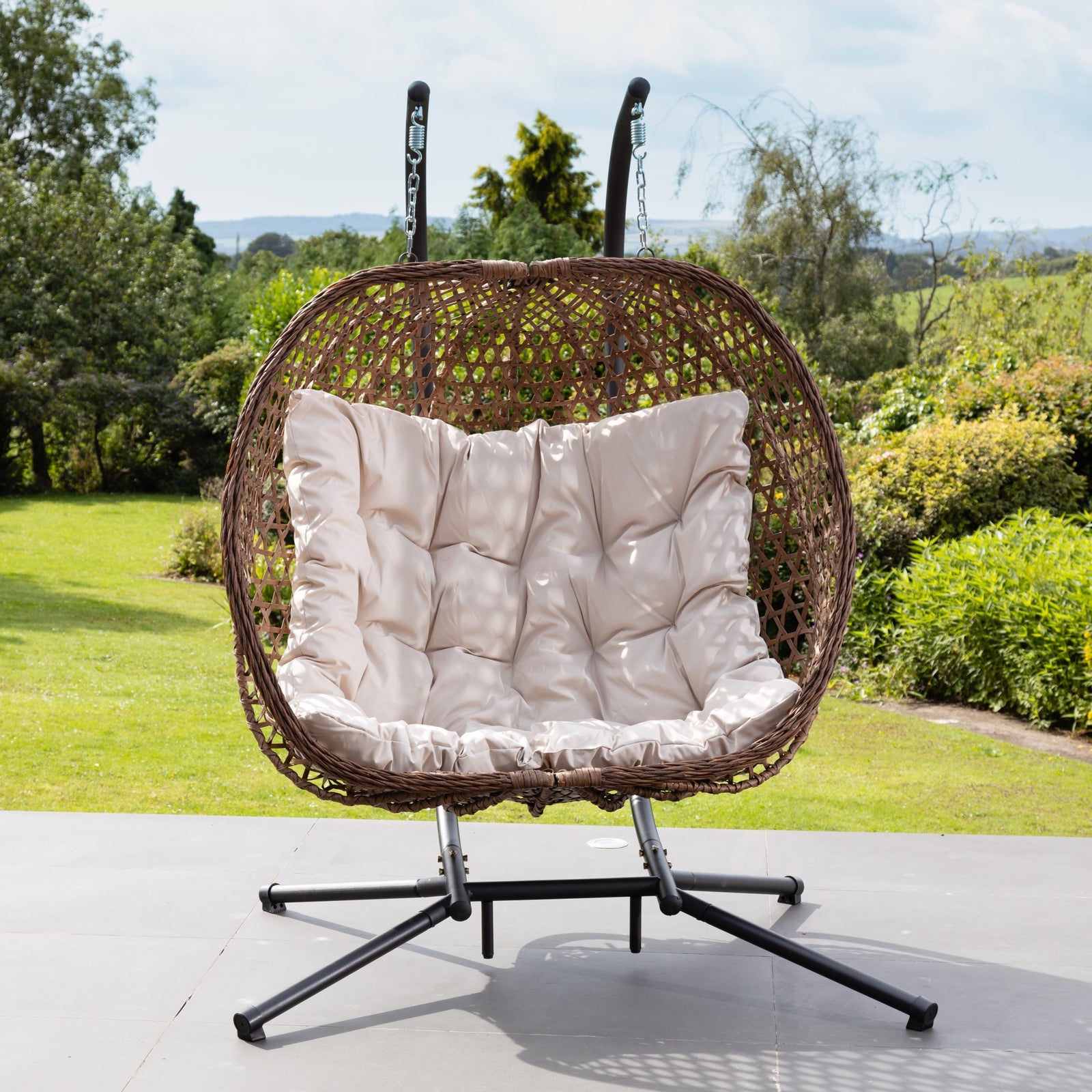 Beauchamp Swinging Double Garden Seat | Cream