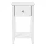Levede Bedside Table Narrow Modern End Table Drawer & Shelf Bedroom White