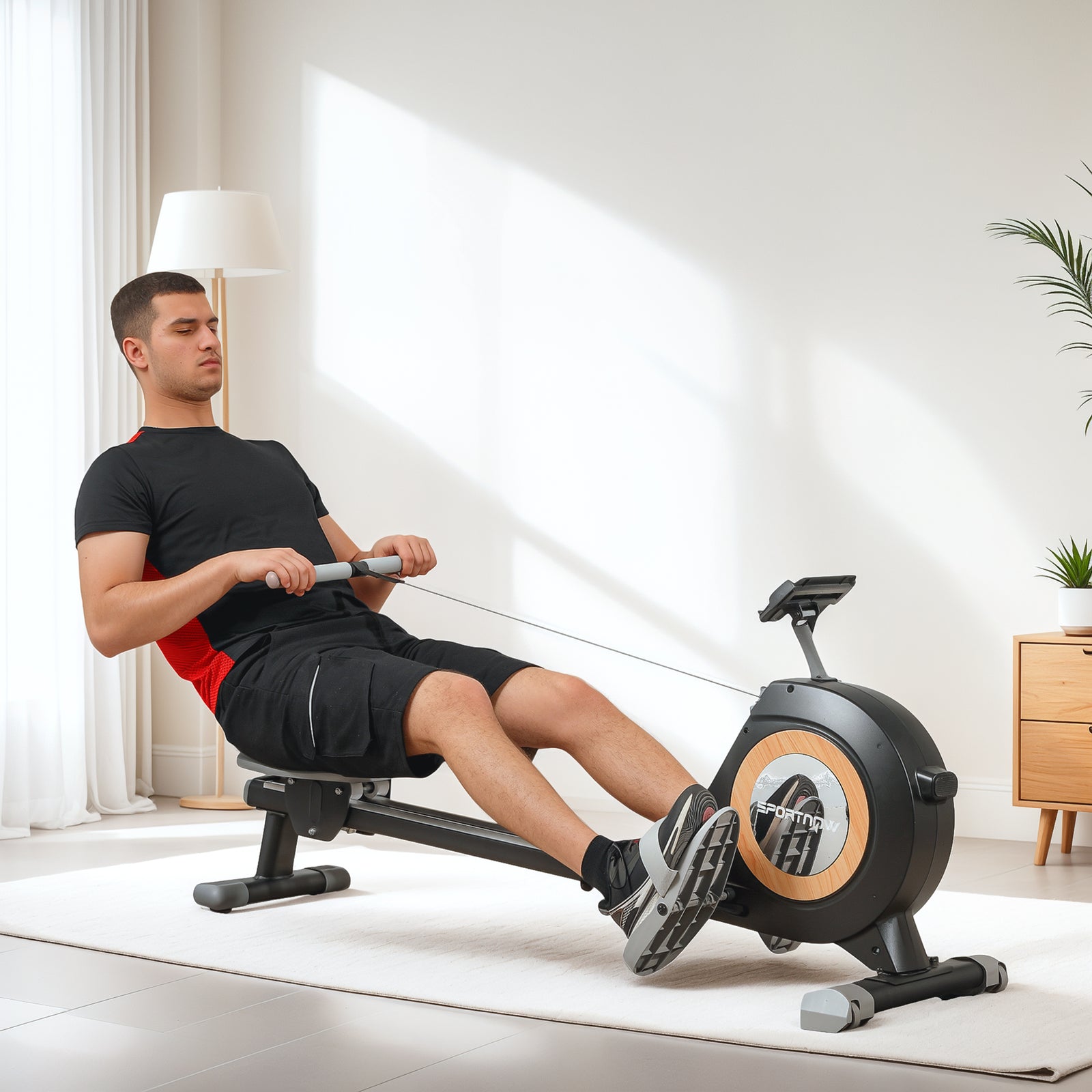 16-level Magnetic Rowing Machine W/ Lcd Monitor | Black