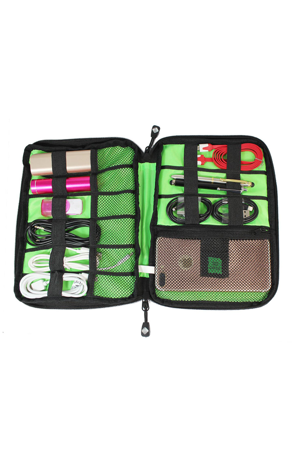 Multi-purpose Nylon Travel Electronics Organiser Storage Bag, Black