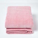 Velvet Cotton Quilted Throw | 150cm x 200cm | Pink