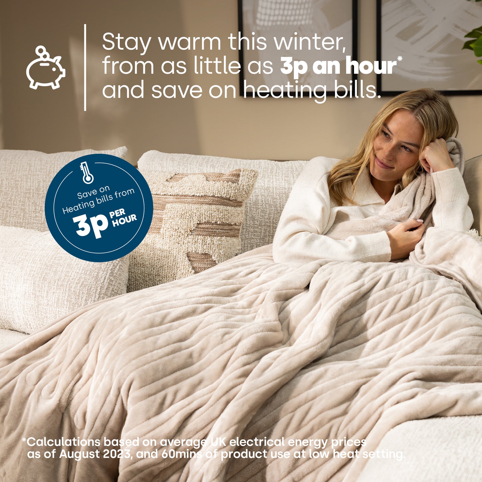 Electric Heated Blanket Sand Micro Fleece With 9 Heat Settings