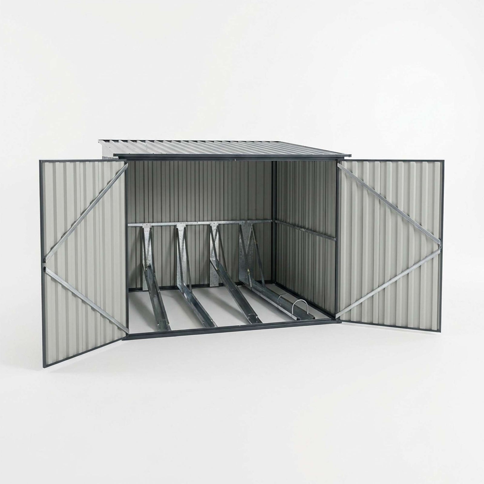 Outdoor Metal Garden Bike Storage Shed Bicycle Storage For Up To 4 Bikes