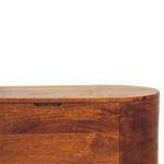 Solid Wood Chestnut Rounded Lid Up Blanket Box