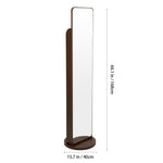 Rotating Full-length Mirror With Magazine Rack,standing Square Mirror | Walnut