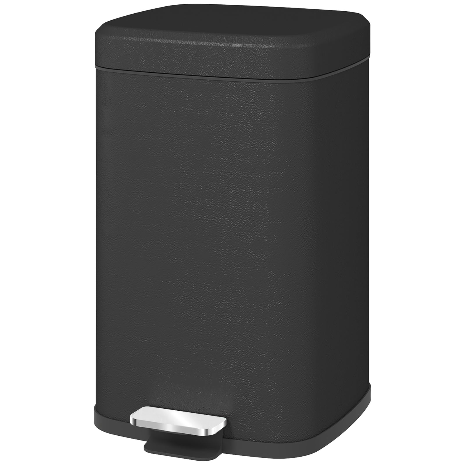 12/20l Kitchen Pedal Bin Metal Rubbish Bin Soft-close Lid | Large | Black
