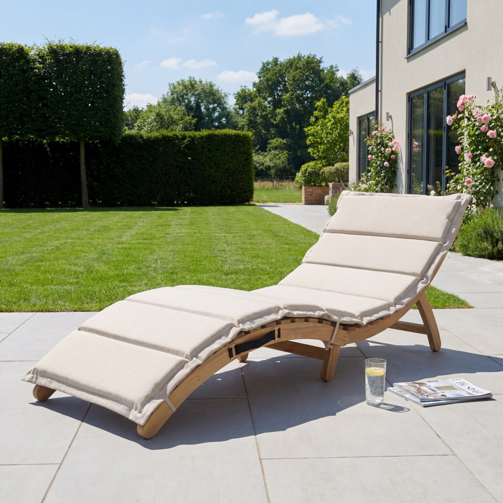 Solara Curve Sun Lounger | Beige