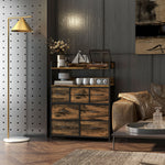 Bedroom Chest Of Drawers 4/5/6/7 Drawer Dresser W/ Shelf | Extra Large | Brown