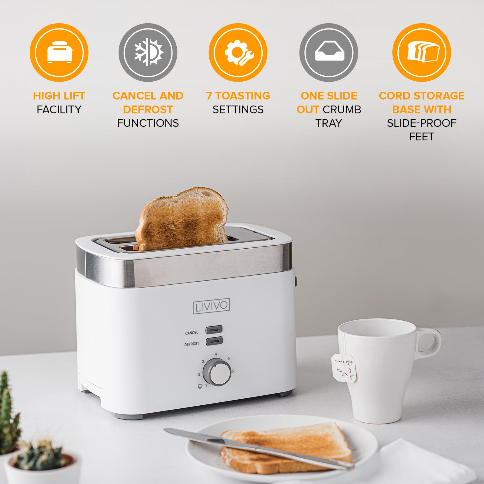 Sirius 2 Slice Toaster | White