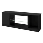 Tv Stand Entertainment Unit Tv Cabinet Stand Storage With Led 140cm Black | Black
