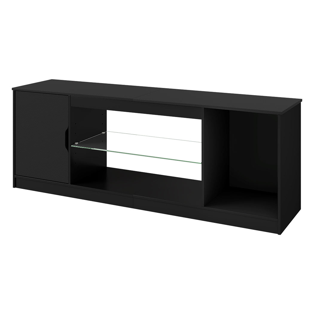 Tv Stand Entertainment Unit Tv Cabinet Stand Storage With Led 140cm Black | Black