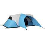 3000mm Waterproof Camping Tent W/ Porch Sewn In Groundsheet | Blue