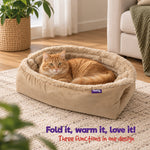 Petlicity 3 In 1 Self Heating Pet Bed Mat With Striped Faux Fur
