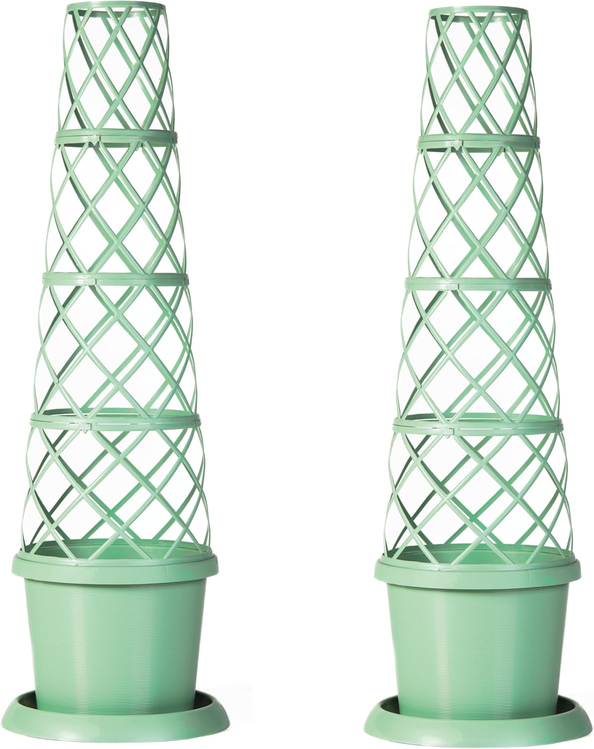 Pistachio Green Tower Pot | Set-of-2 | Pistachio