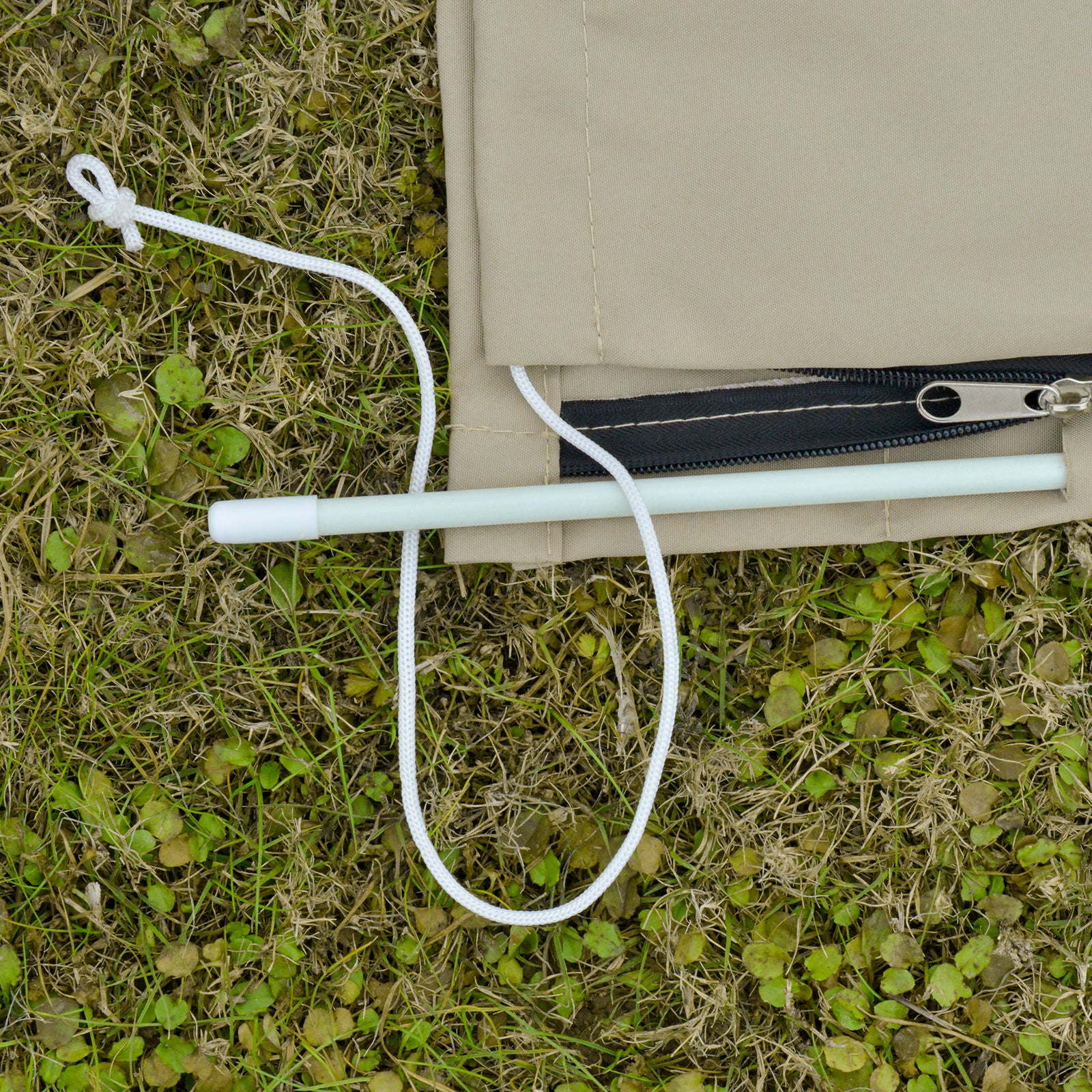 Garden Parasol Cover For 2-4m Outdoor Umbrella Uv Protector | Khaki