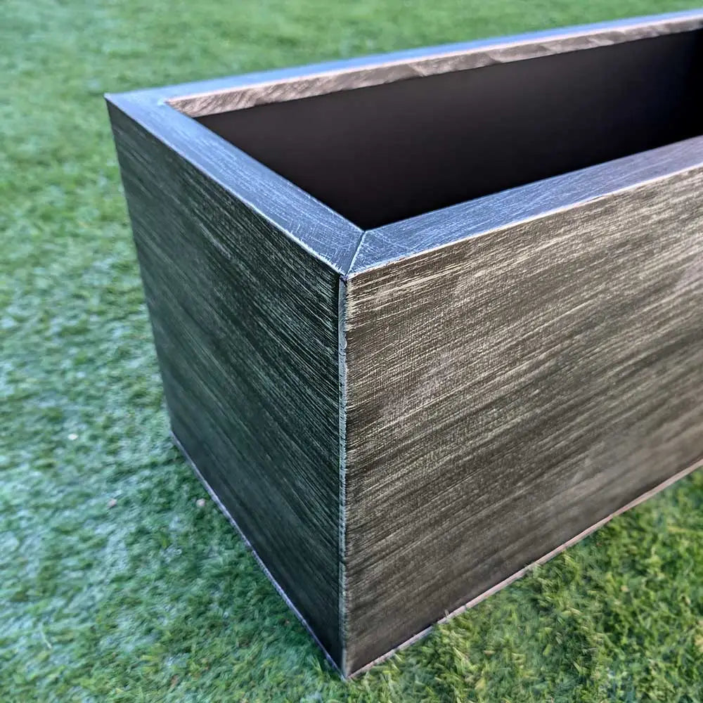Zinc Galvanised Trough Planter | 75cm x 32cm x 32cm | Antique Silver