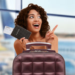 Medium 25" Hard Shell Bubble Design Check-in Suitcase Hold Luggage Bag 20kg+ | Medium | Burgundy