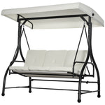 Outsunny 3 Seater Canopy Swing Chair Porch Hammock Bed Rocking Bench