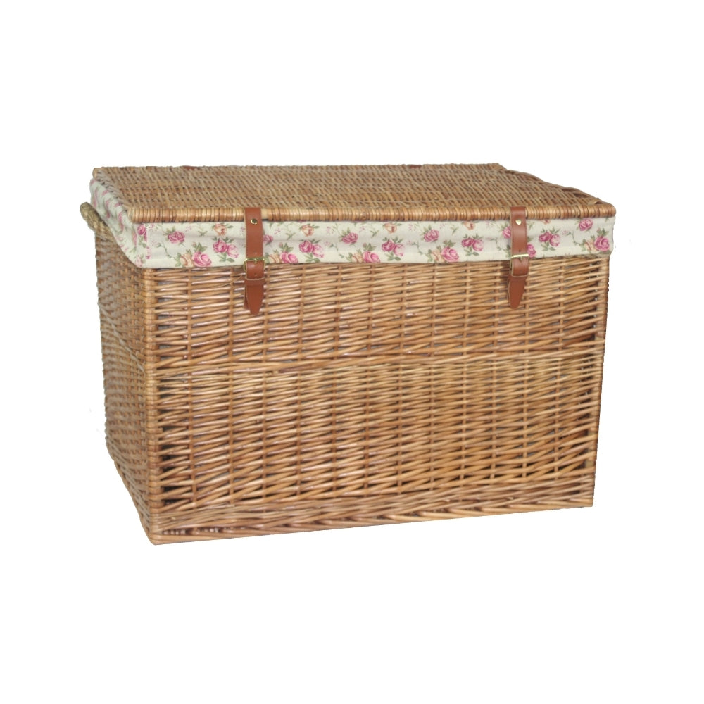 Wicker Large Light Steamed Storage Hamper | Pink