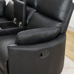 Hudson 2 Seat Rocker Recliner Sofa With Centre Console | Black