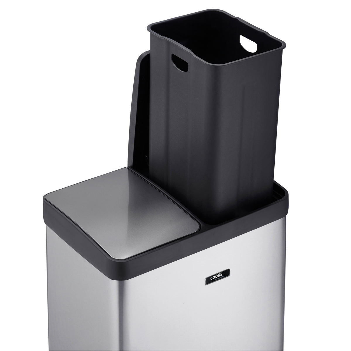 60l Dual Pedal Recycling Pedal Bin | 60l | Silver