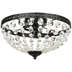 Chandelier Crystal Ceiling Light With E14 Base 2-lights | Black