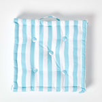 Cotton Thick Striped Floor Cushion | 40cm x 40cm | Blue