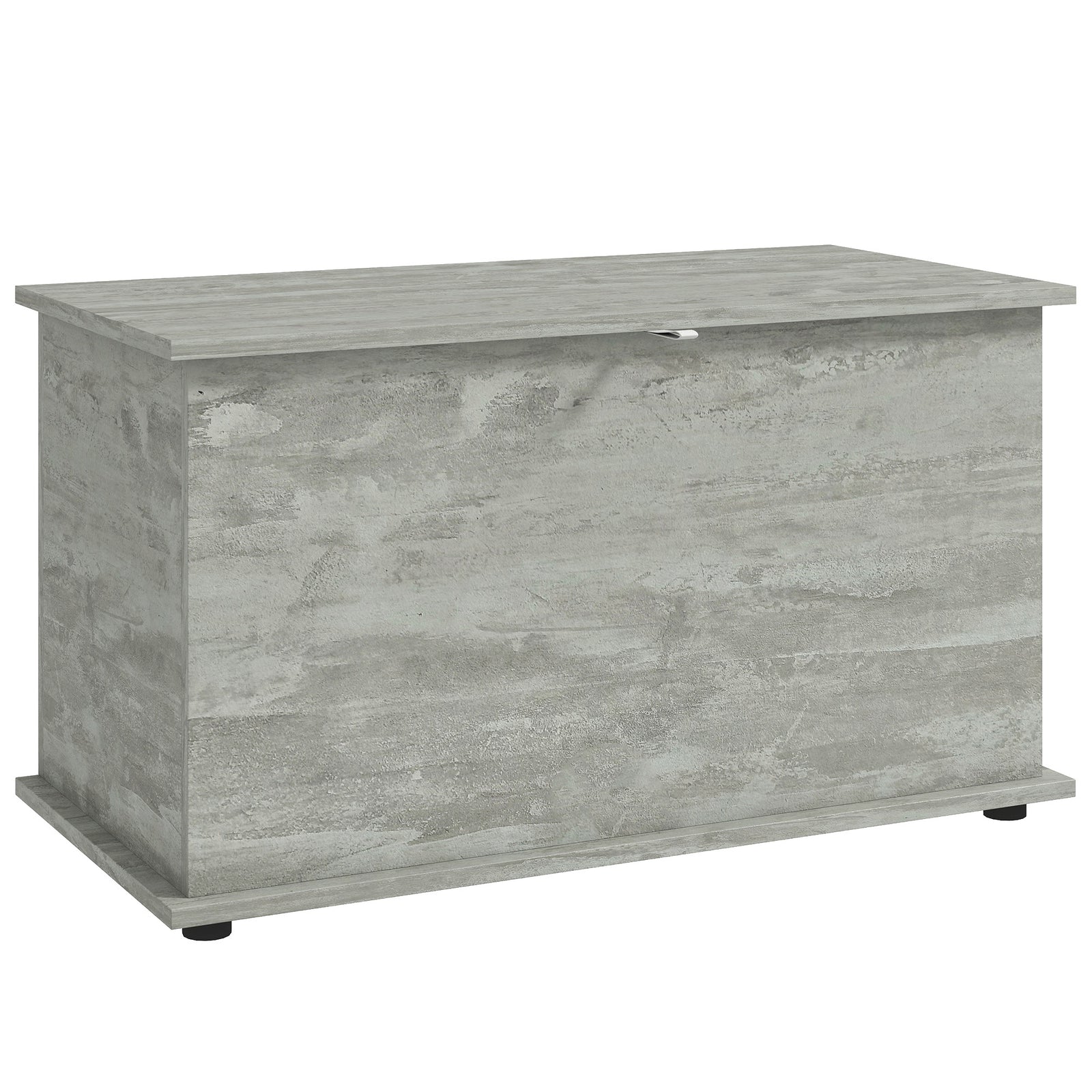 Storage Chest With Safety Hinged Lid, 102l Storage Box | Grey