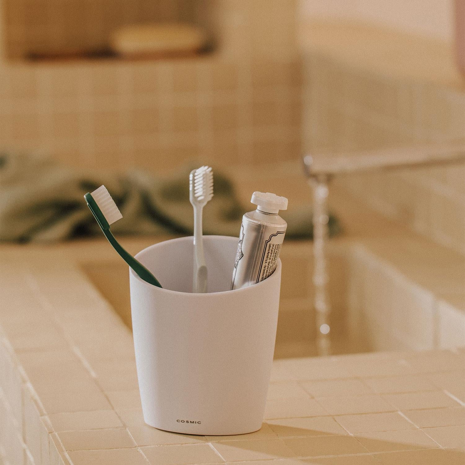 Toothbrush Holder, Soft-finish Coating, Saku Collection | Ivory