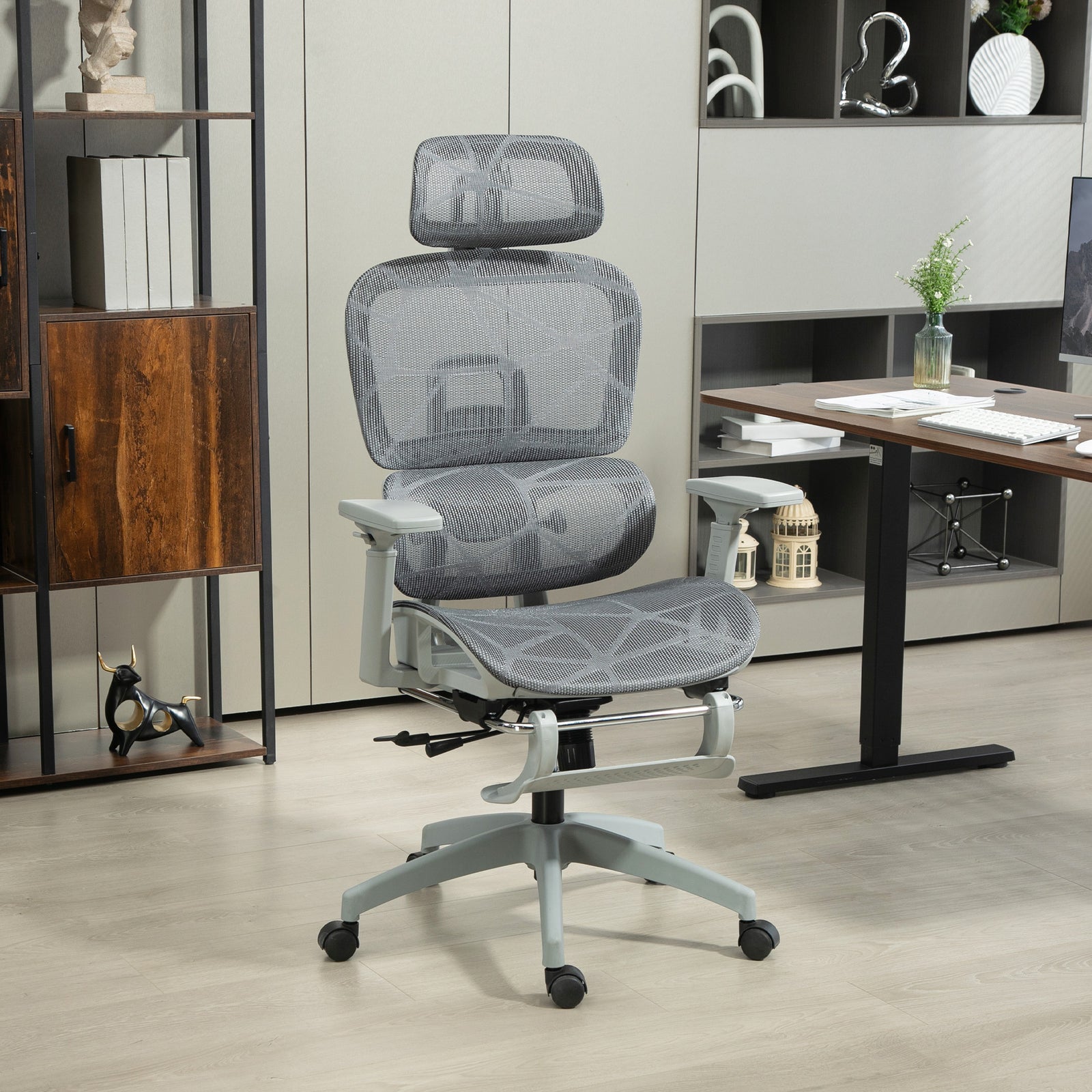 Ergonomic Office Chair Swivel Computer Chair With 3d Armrest | Gray