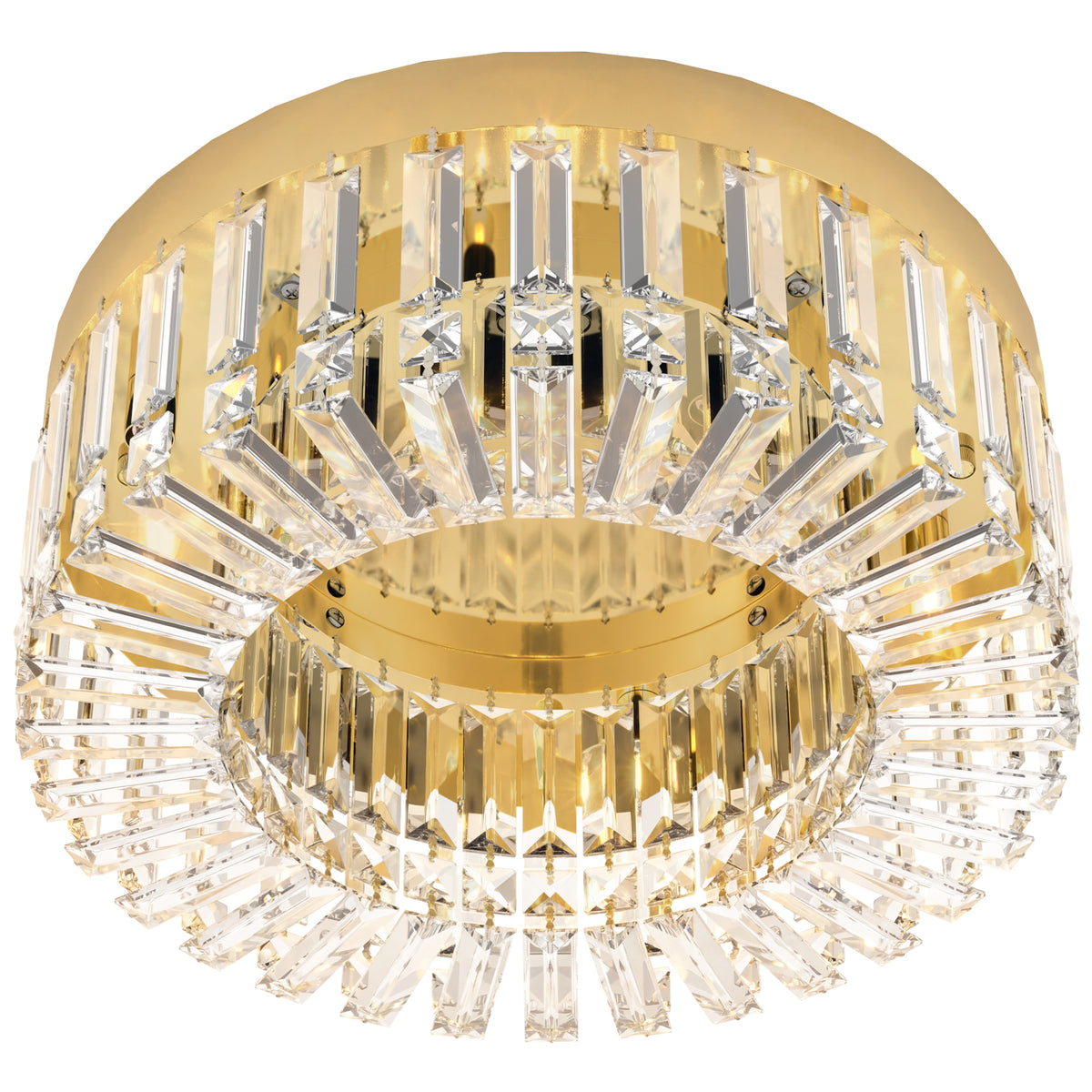 HOMCOM Crystal Ceiling Light With 225 Crystal Pendants, Gold Tone