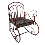 1 Seater Vintage Metal Rocking Chair, Bronze