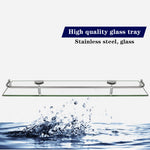 60cm Glass Shelf Tempered Glass 6mm Thick Storage Organizer Wall Mounted Bathroom