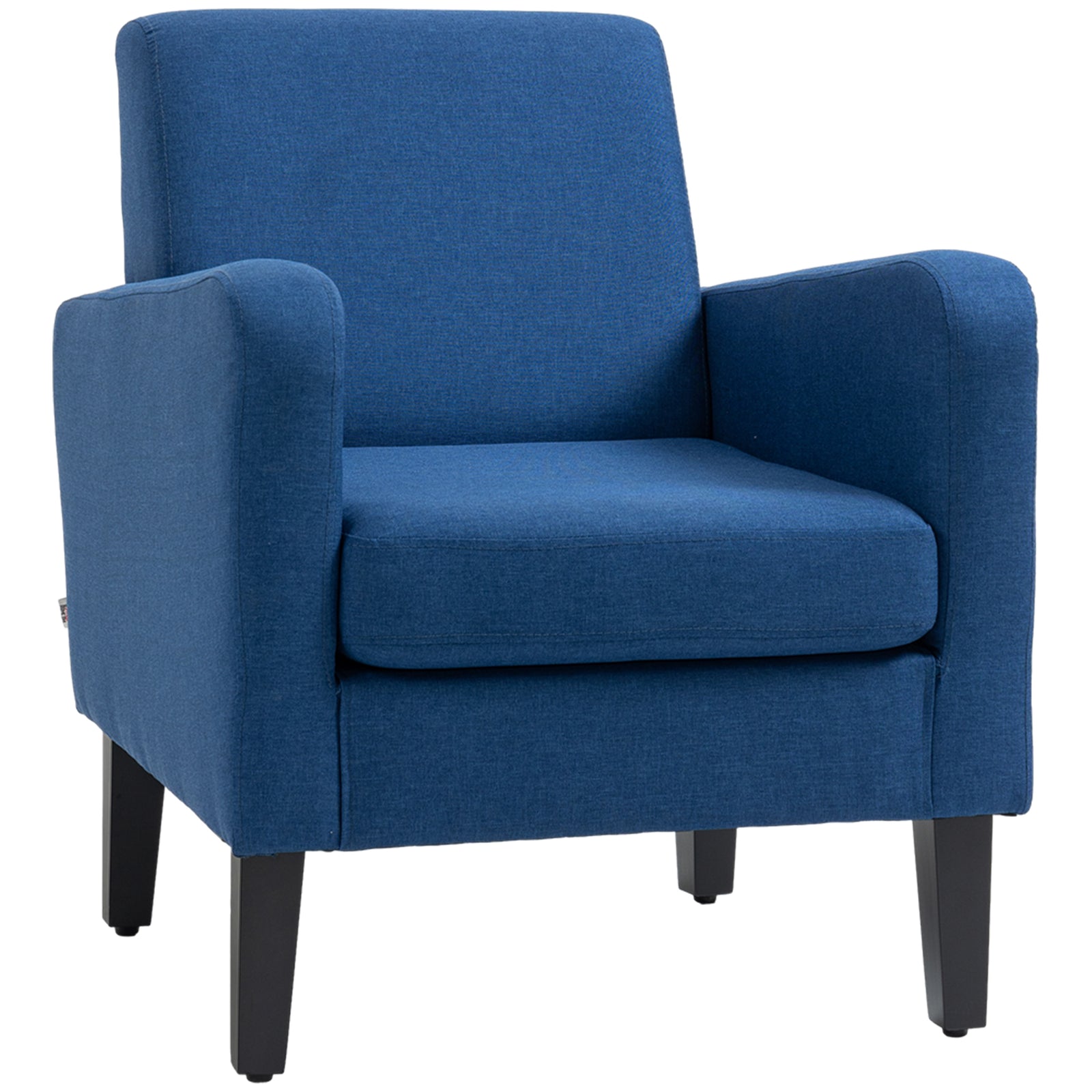 Modern Armchair Accent Chair With Rubber Wood Legs | One Size | Blue