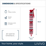 Livivo 2l Long Hot Water Bottle With Red Festive Knitted Washable Cover