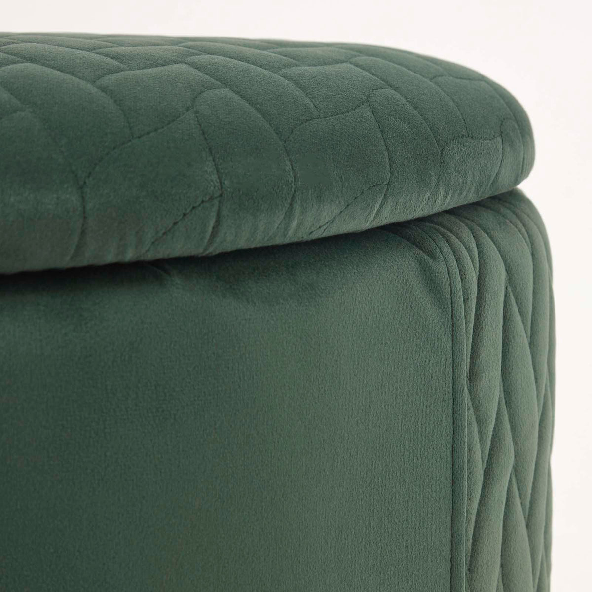 Arundel Heart-shaped Velvet Footstool With Storage | Green