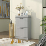 HOMCOM Slim Shoe Storage Cabinet With 2 Flip Drawers For Entryway