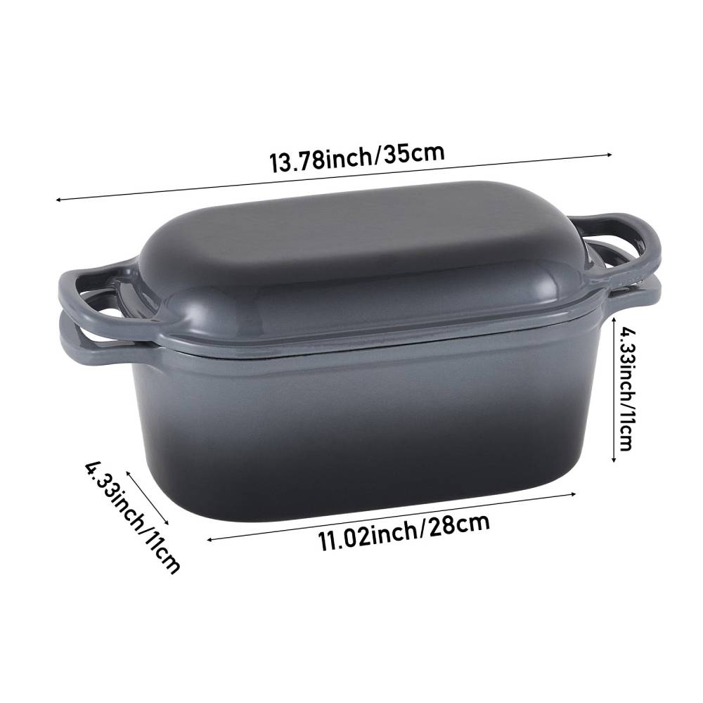 3.8l Enamelled Cast Iron Dutch Oven, Round Heavy Duty Casserole Pot With Lid, Ideal For Bread Baking