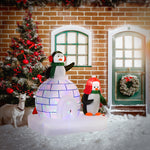 5ft Christmas Inflatable Two Penguins With Ice House
