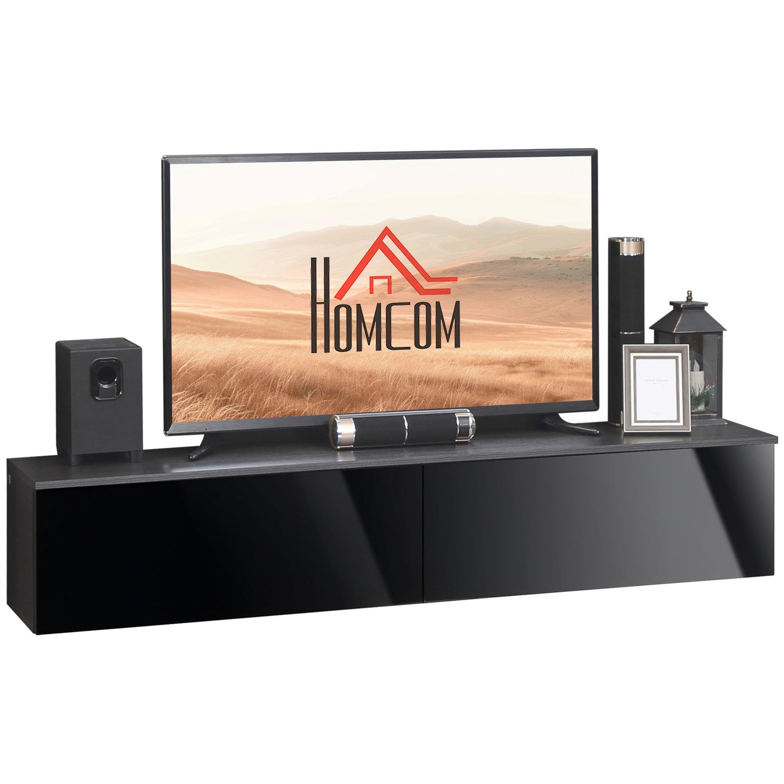 Wall Mounted Tv Stand With Storage | Gray